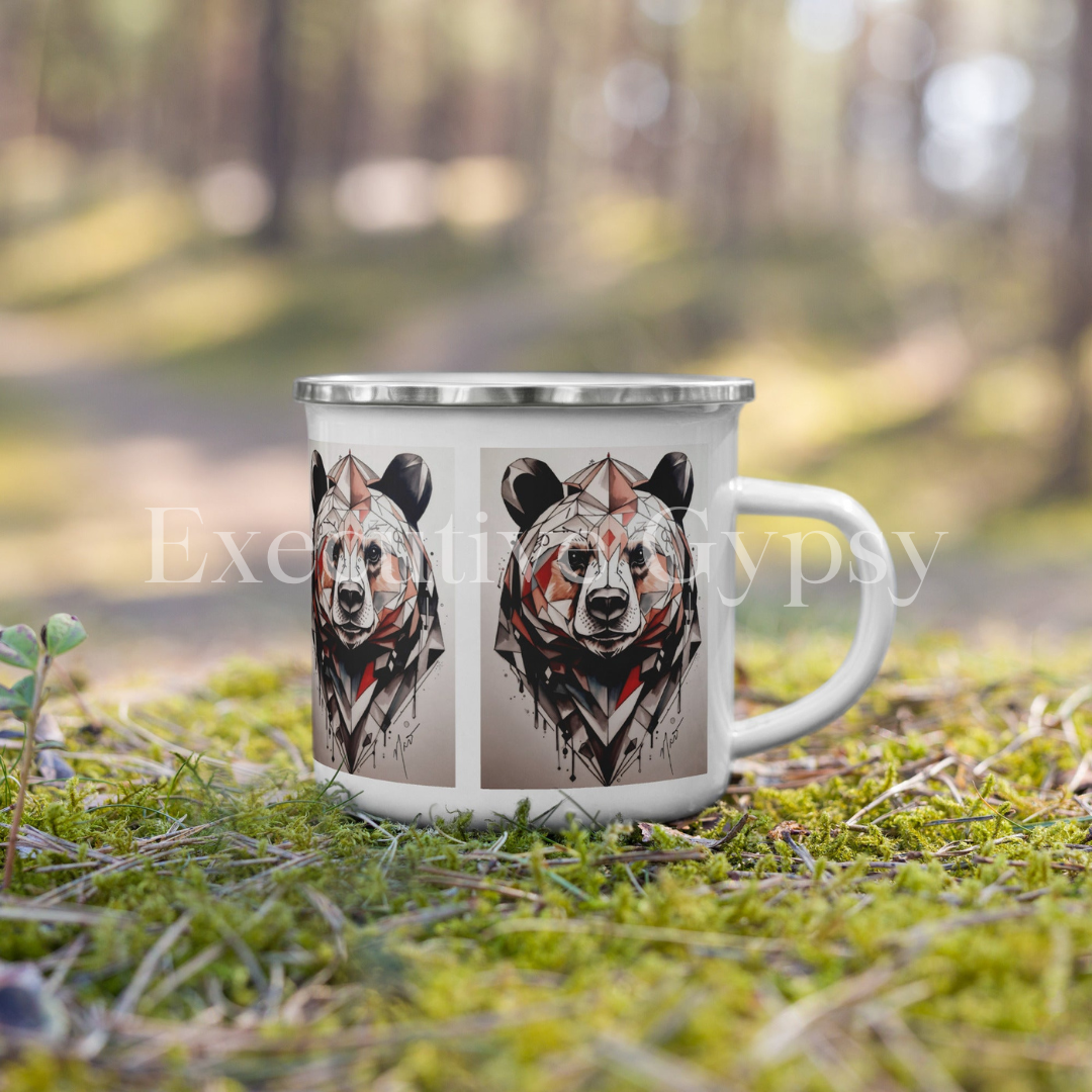 Geo Bear Enamel Mug