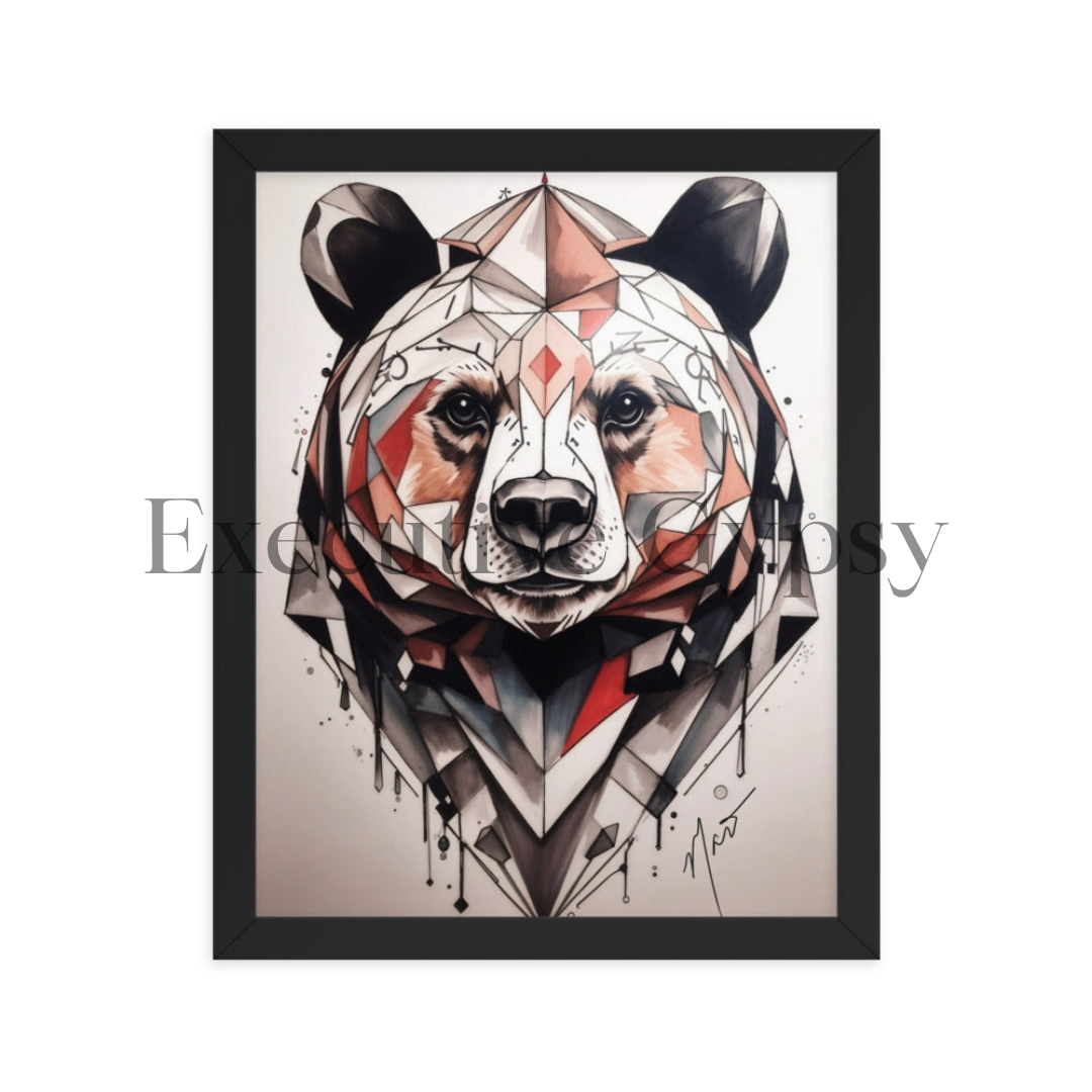 Geo Bear Framed Print