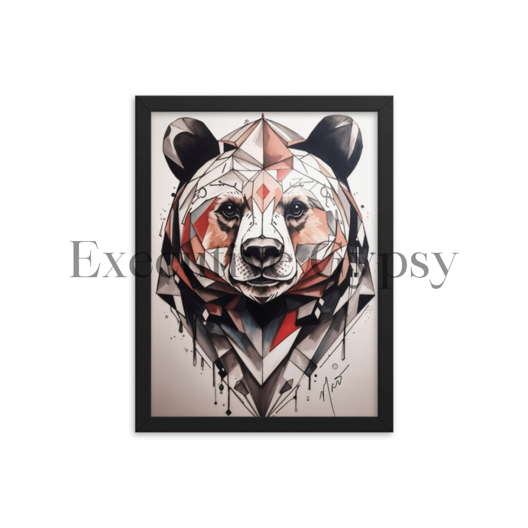 Geo Bear Framed Print