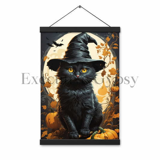 Black Cat Poster with hangers