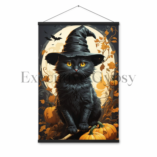 Black Cat Poster with hangers