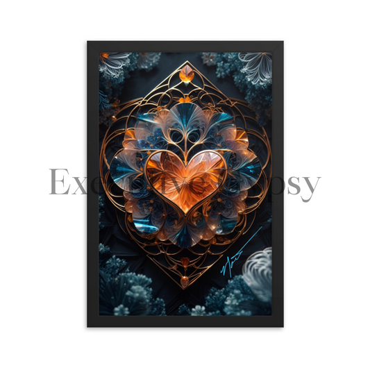 Glass Heart Framed photo paper print