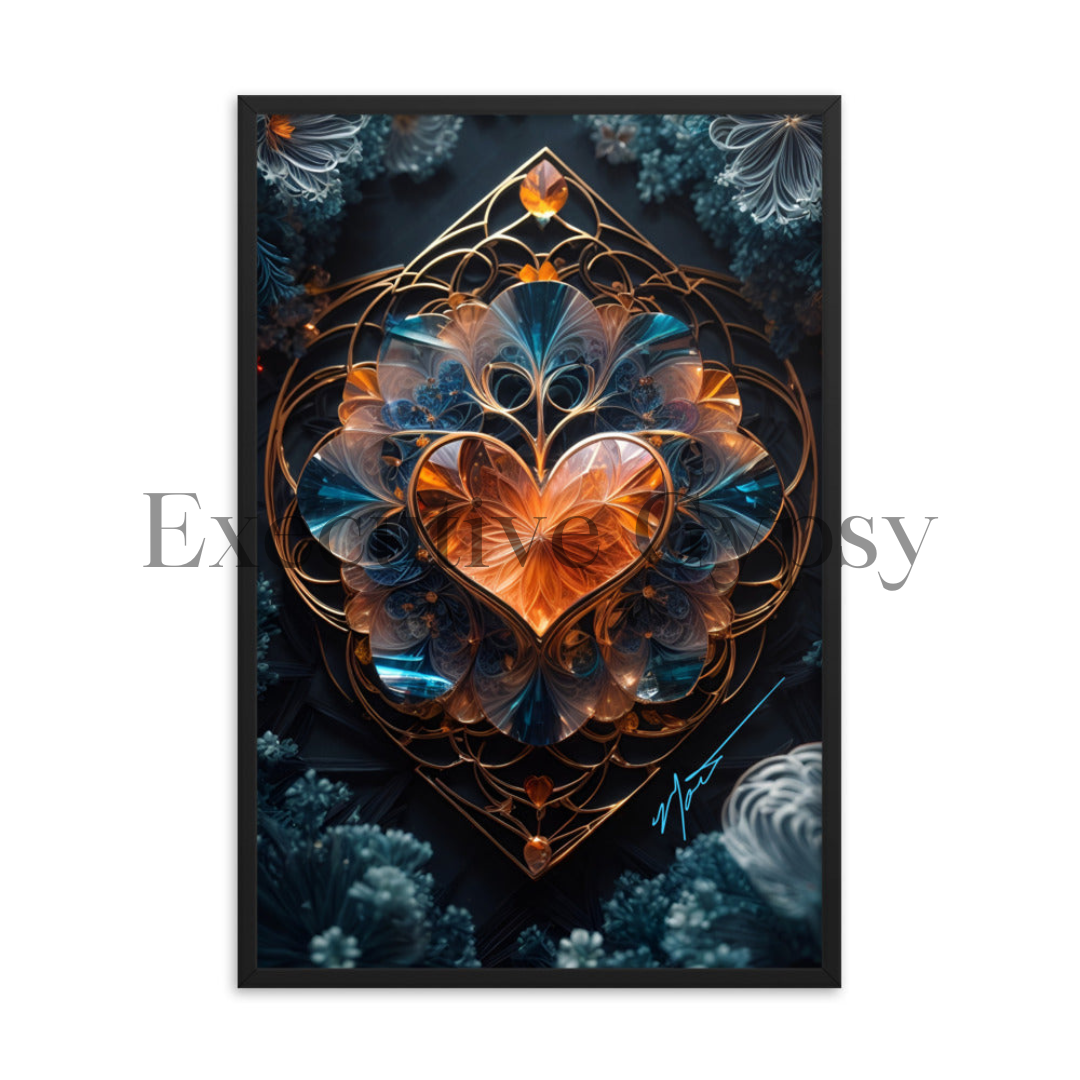 Glass Heart Framed photo paper print