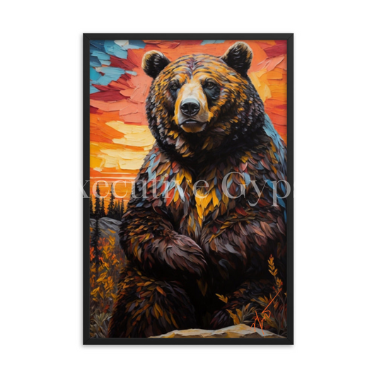 Sunset Bear Framed Print