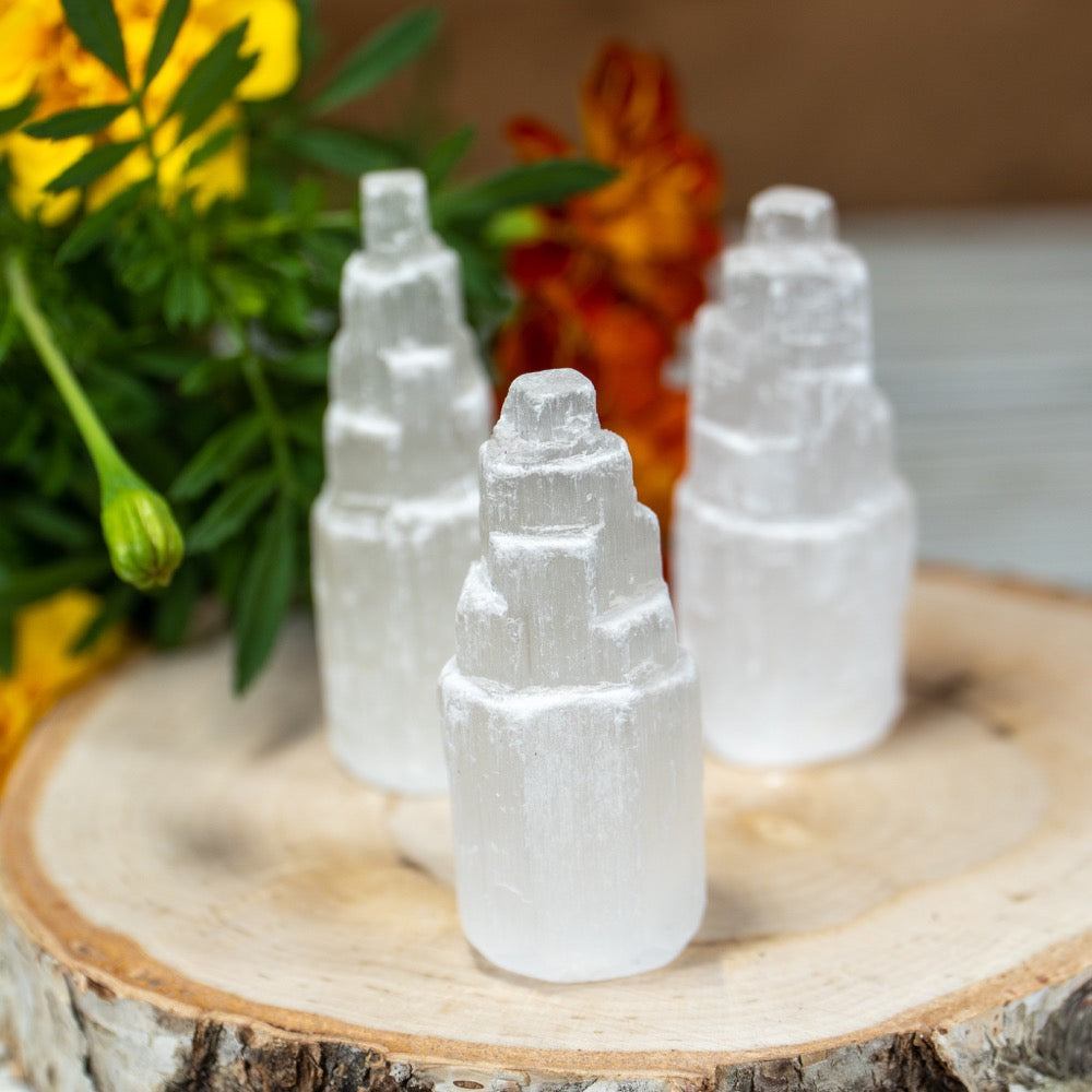 Small Satin Spar Selenite Tower