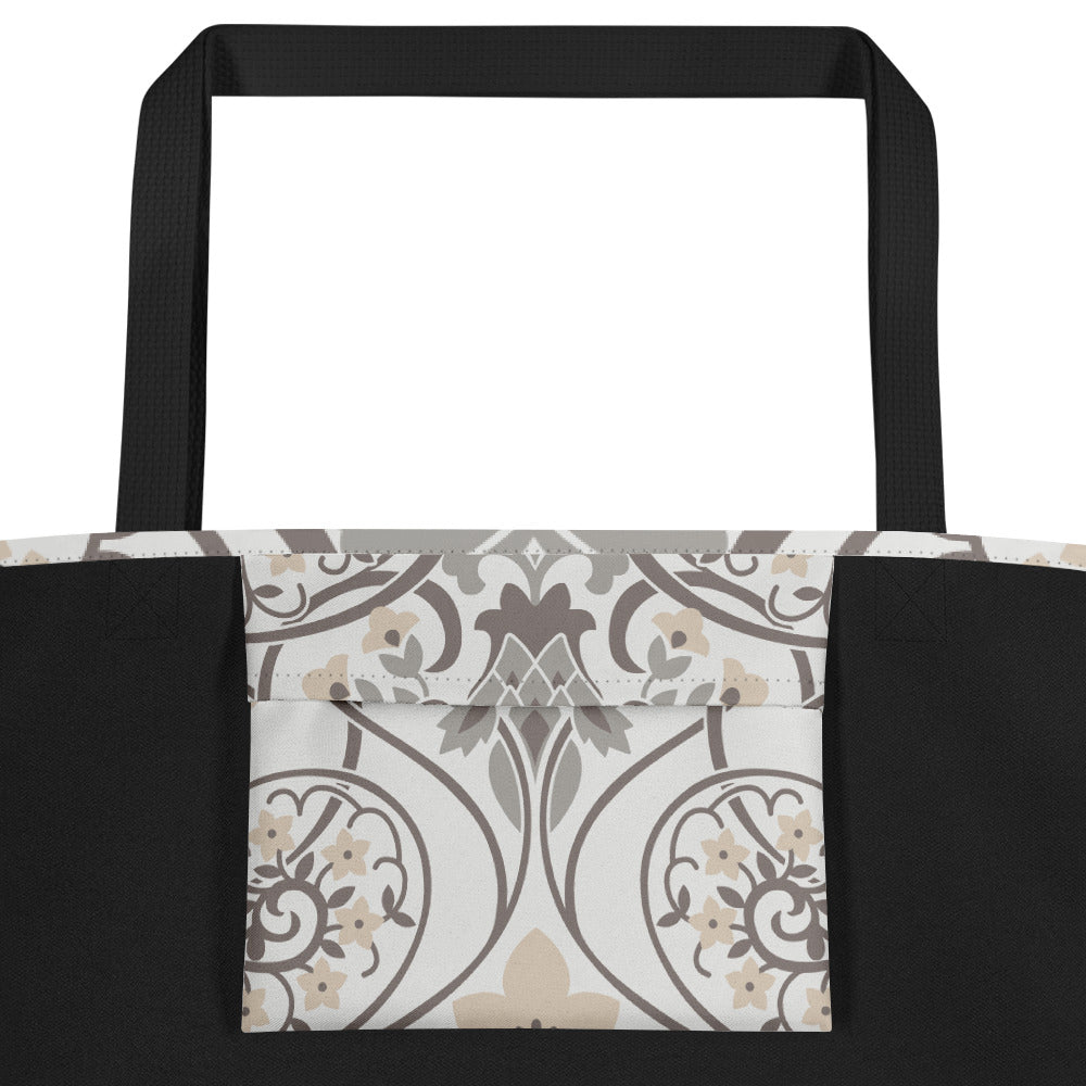 Baroque All-Over Print Large Tote Bag