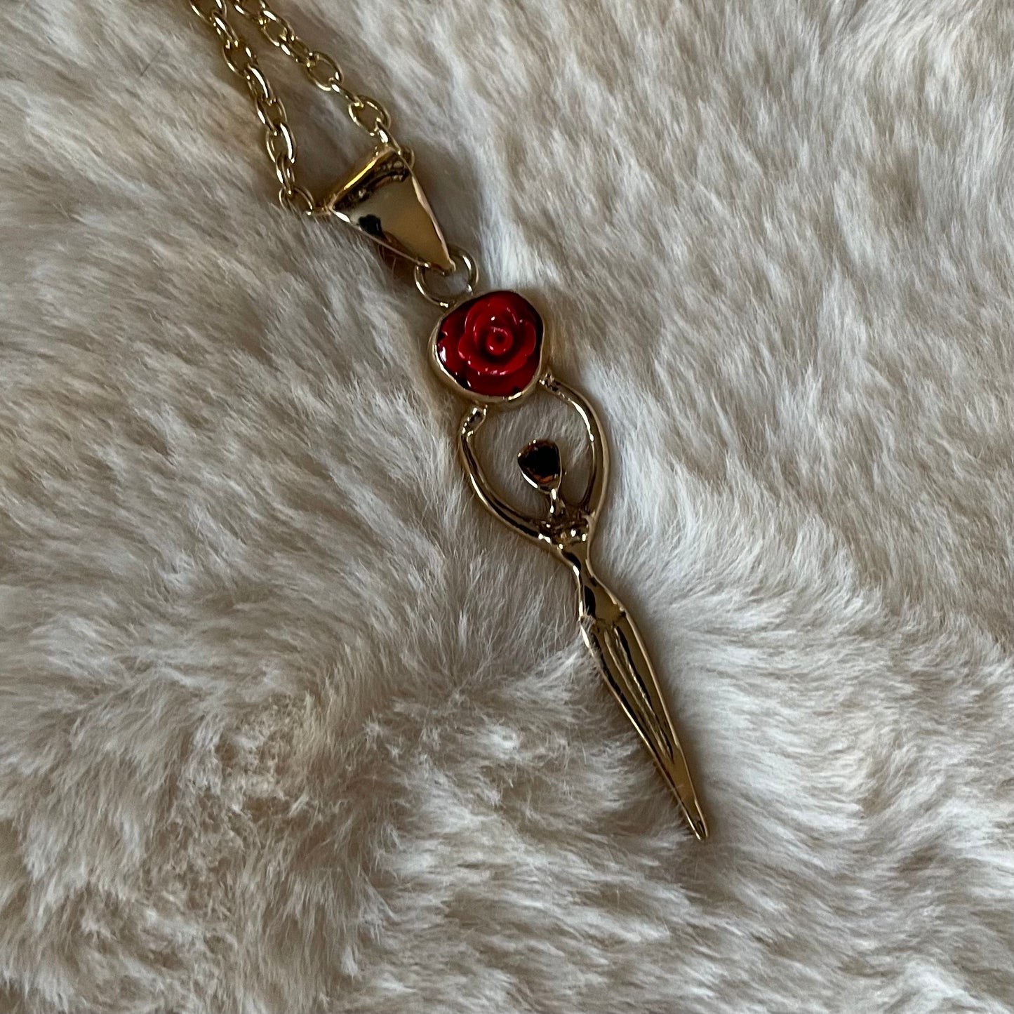 Red Rose Goddess Pendant