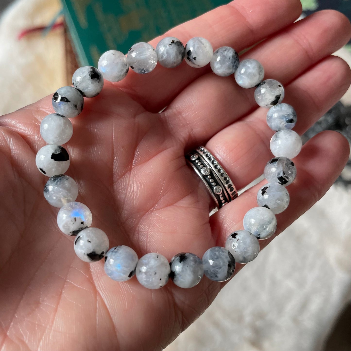 Rainbow Moonstone Stretch Bracelet