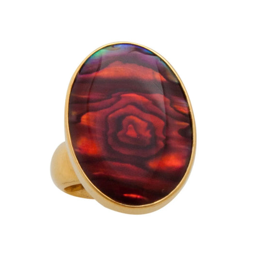 Red Abalone Adjustable Ring