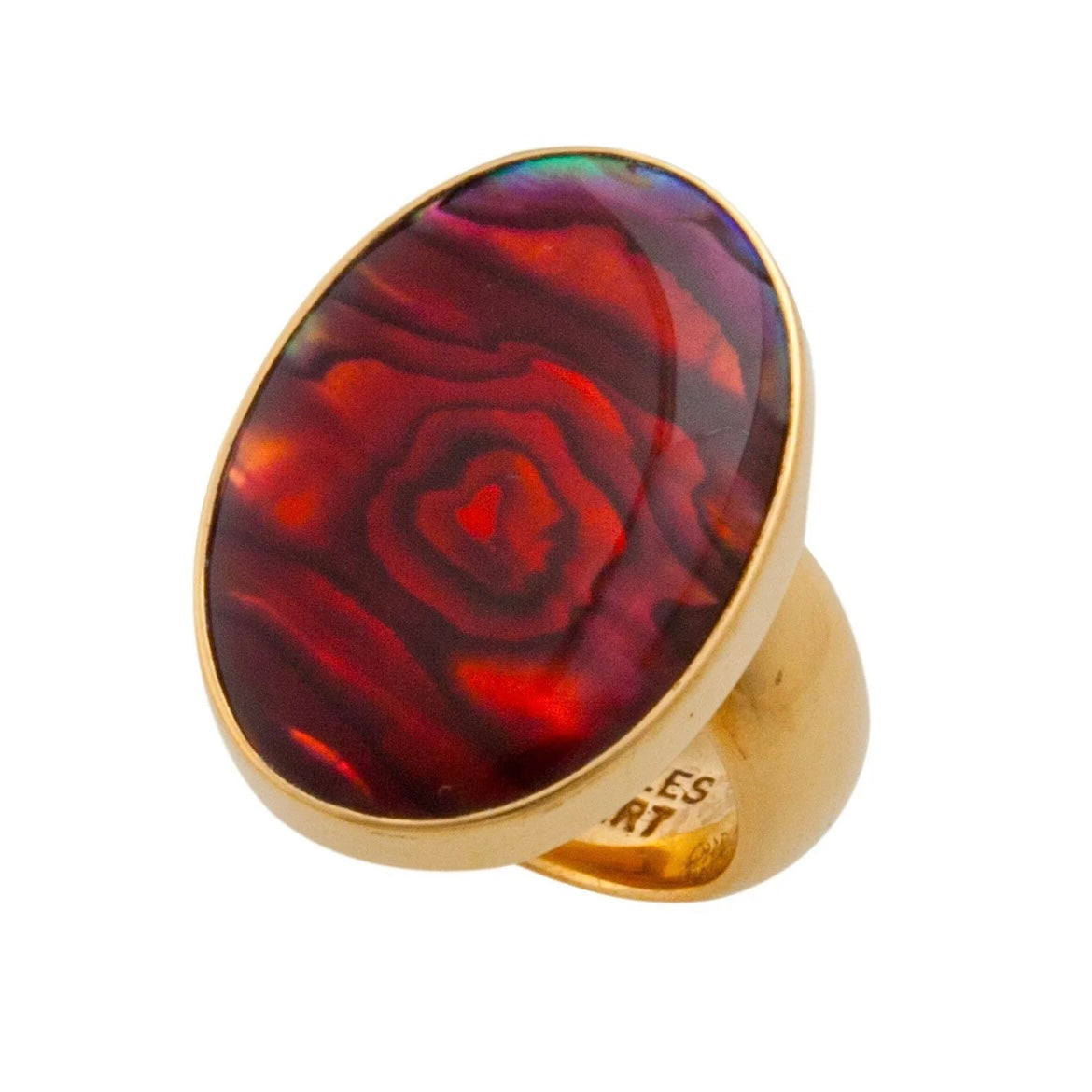 Red Abalone Adjustable Ring