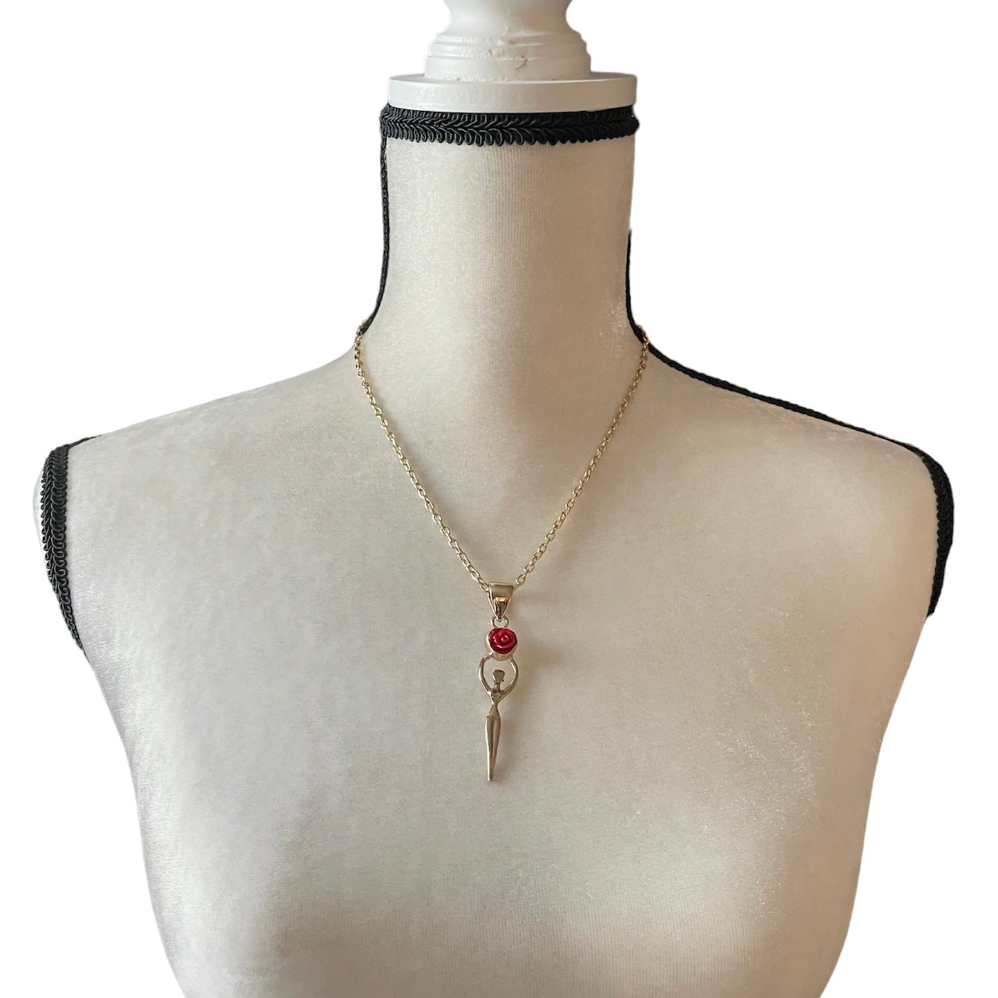 Red Rose Goddess Pendant