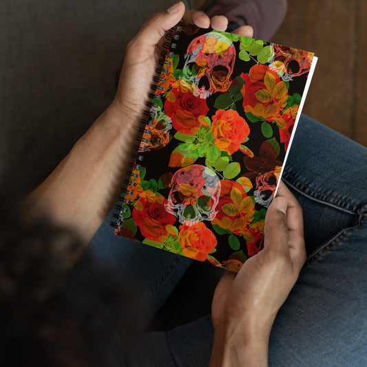 Skull Garden Spiral notebook