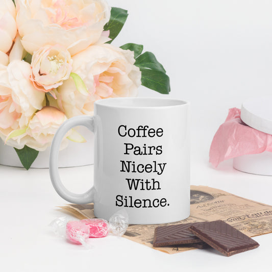 Silence White glossy mug