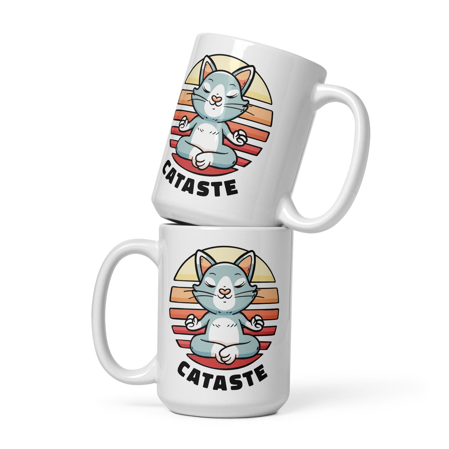 Cataste White glossy mug