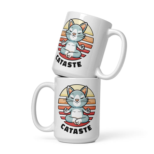 Cataste White glossy mug