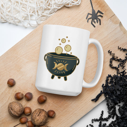 Cauldron White glossy mug