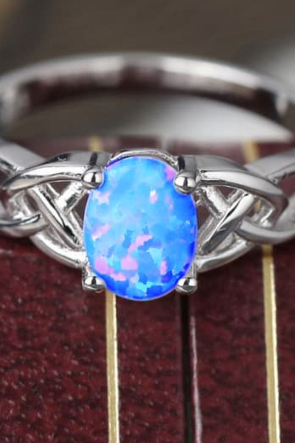 Celtic Knot 4-Prong Opal Ring