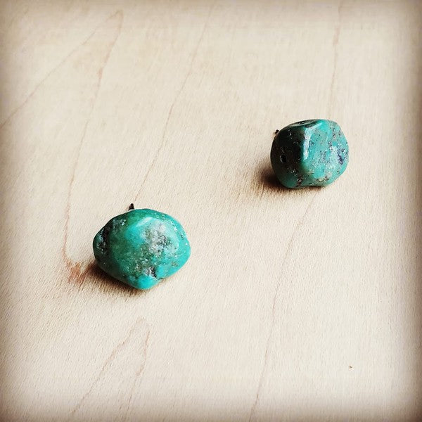 Natural Green Turquoise Stud Earrings - Executive Gypsy