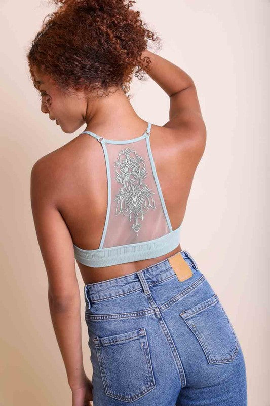 Tattoo Mesh Racerback Bralette - Executive Gypsy