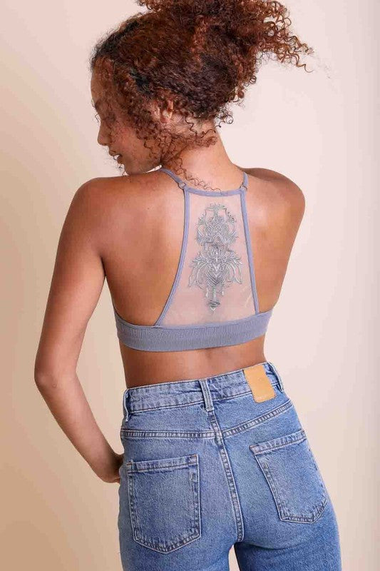 Tattoo Mesh Racerback Bralette - Executive Gypsy