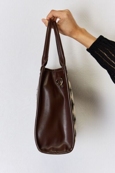 Argyle Pattern PU Leather Handbag