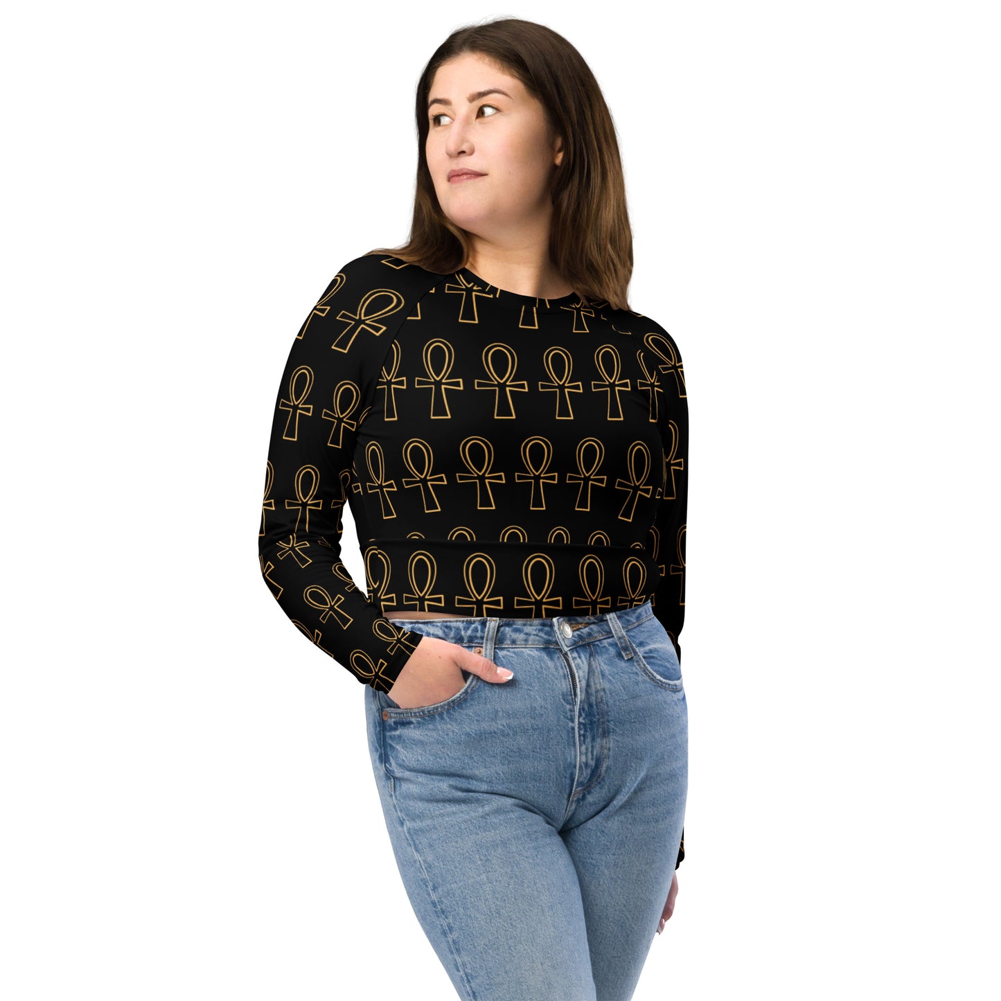 Ankh Recycled long-sleeve crop top - Executive Gypsy