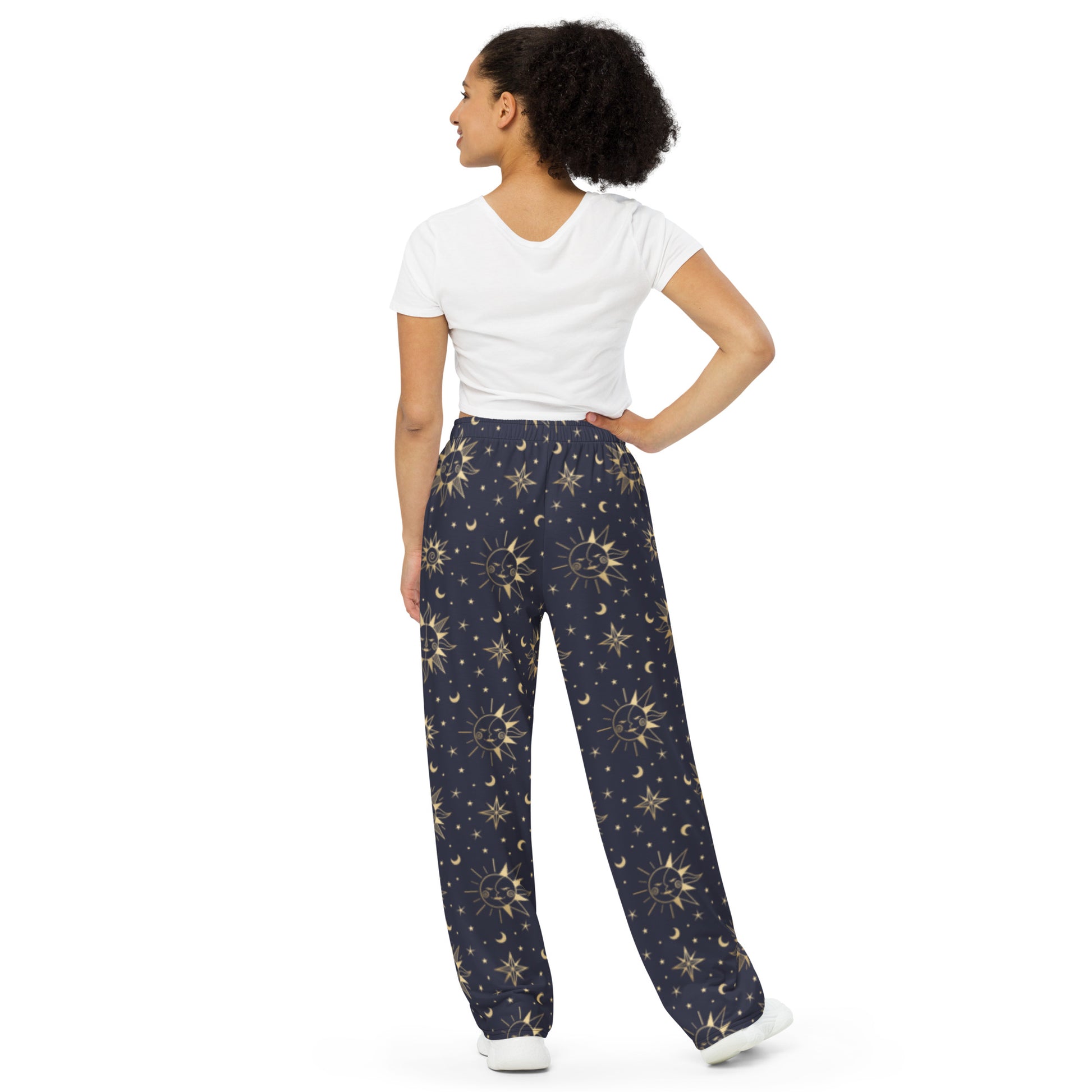 Sun and Moon All-over print unisex wide-leg pants - Executive Gypsy