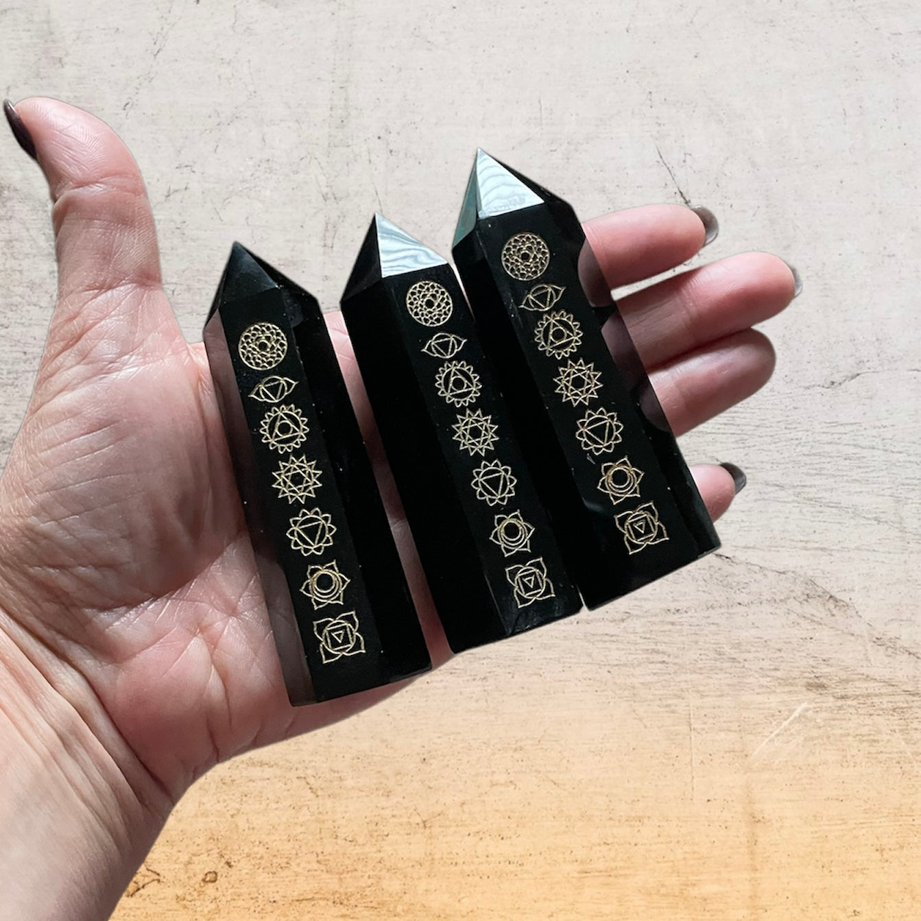 Chakra etched Obsidian Tower - Executive Gypsy