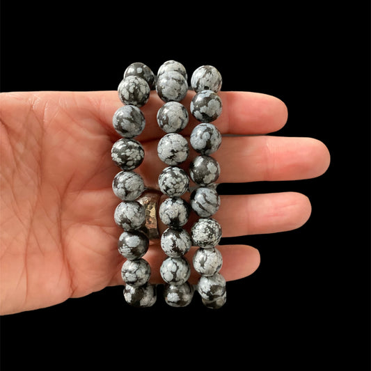 Snowflake Obsidian Stretch Bracelet - Executive Gypsy