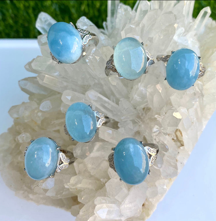 Aquamarine rings