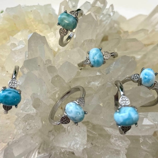 Larimar rings