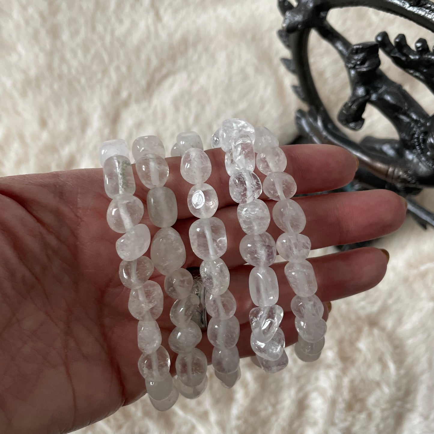 Tumbled Clear Quartz Stretch Bracelet - Executive Gypsy