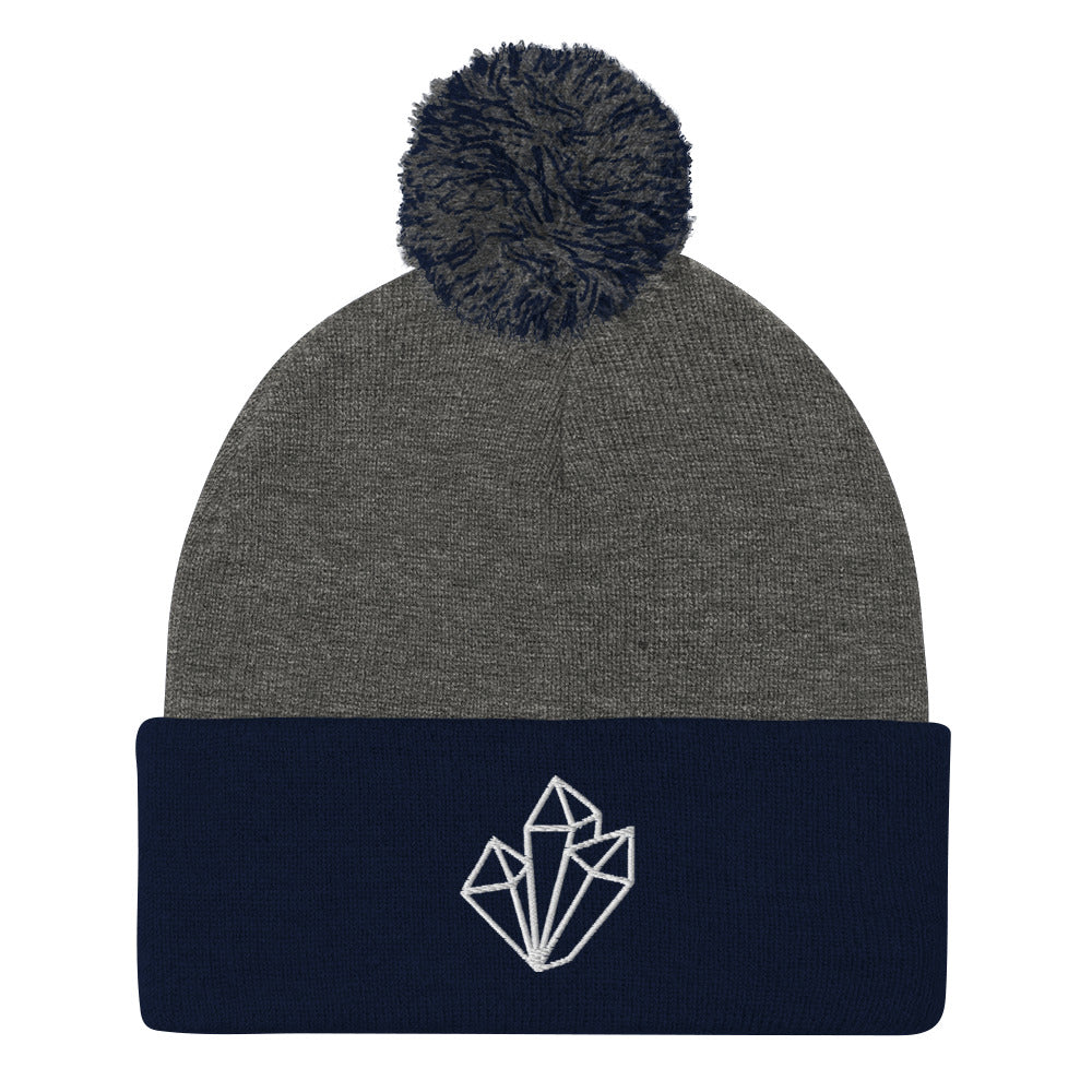 Crystal Embroidered Pom-Pom Beanie - Executive Gypsy